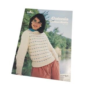 Vintage 1984 DMC Cotonia Cotton Knits Knitting Pattern Booklet No 15228 80s